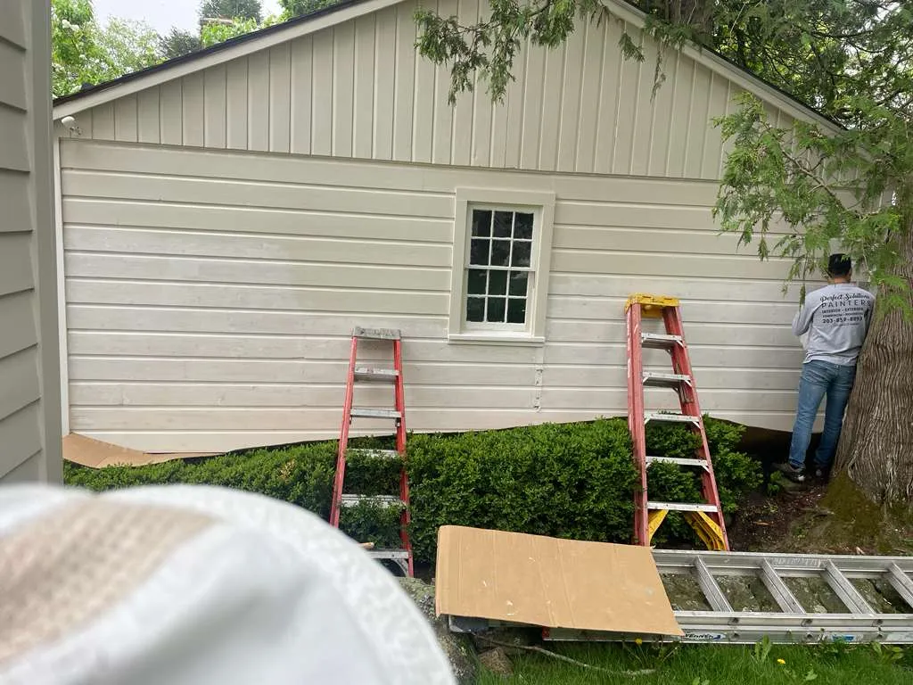 Smooth ceiling after popcorn texture removal Connecticut