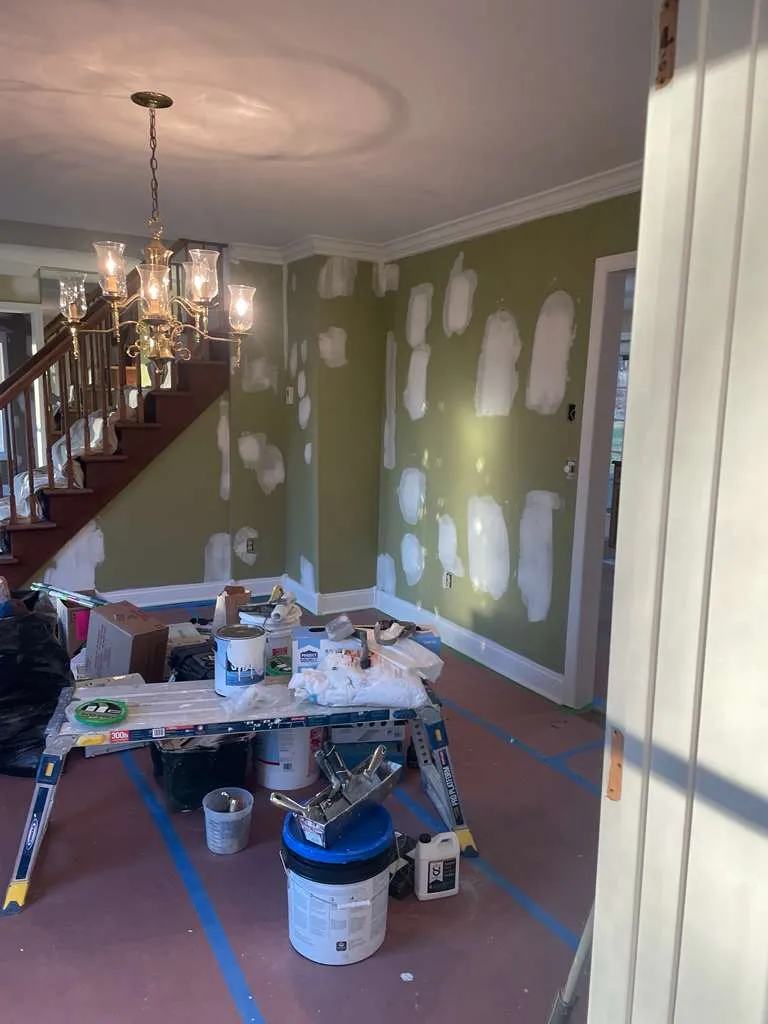 Stucco exterior wall freshly painted Connecticut